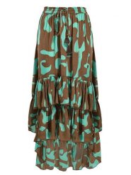 BLE Spódnica w kolorze turkusowo-jasnobrązowym rozmiar: S/M. Brązowe spódniczki damskie BLE, m, bez wzorów, midi, asymetryczne. Za 87.19 zł.