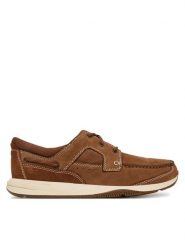 Clarks Półbuty Sailview Lace 26176971 Brązowy. Brązowe półbuty męskie Clarks, z nubiku, bez zapięcia. Za 389.99 zł.