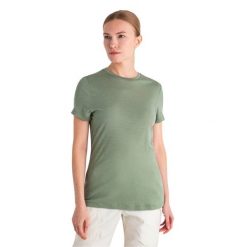 Koszulka trekkingowa damska icebreaker Merino 150 Tech Lite III. Zielone bluzki damskie Icebreaker, s, bez wzorów, z wełny, sportowe, bez kołnierzyka, bez ramiączek. Za 259.99 zł.