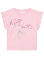 Guess T-Shirt J5GI32 K8HM4 Różowy Regular Fit. Czerwone koszulki dziewczęce Guess, z aplikacjami, z bawełny, bez ramiączek. Za 79.99 zł.