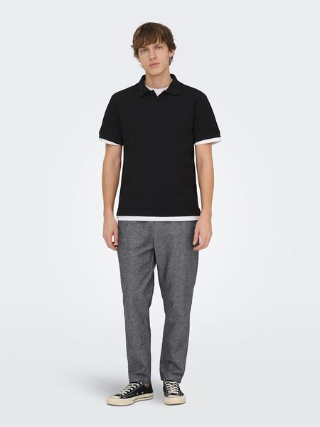 ONLY & SONS Koszulka polo "Onsben" w kolorze czarnym rozmiar: XXL. Czarne koszulki polo męskie Only & Sons, xxl, bez wzorów, bez ramiączek. Za 64.95 zł.