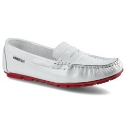 Mokasyny damskie Chebello, naturalna skóra licowa z charakterystycznym przeszyciem mokasynowym paskiem na podbiciu oraz elastyczną podeszwą z kontras. Białe mokasyny damskie CheBello, ze skóry. Za 159.00 zł.