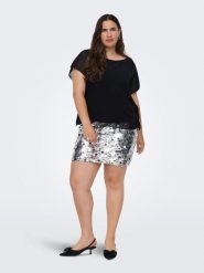 ONLY Carmakoma Bluzka w kolorze czarnym rozmiar: 54. Czarne bluzki damskie Only Carmakoma, bez wzorów, bez kołnierzyka, bez ramiączek. Za 100.28 zł.