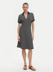 Tommy Hilfiger Sukienka codzienna WW0WW44513 Granatowy Regular Fit. Niebieskie sukienki damskie Tommy Hilfiger, na co dzień, m, bez wzorów, z bawełny, bez kołnierzyka, bez ramiączek, proste. Za 379.99 zł.