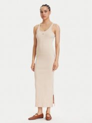 Tommy Jeans Sukienka letnia Racerback DW0DW22329 Beżowy jasny Slim Fit. Brązowe sukienki damskie Tommy Jeans, na lato, m, bez wzorów, z bawełny, bez kołnierzyka, bez ramiączek. Za 329.99 zł.