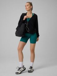 4F Legginsy kolarki treningowe bezszwowe damskie - turkusowe XL/XXL. Niebieskie legginsy damskie 4f, l, bez wzorów. Za 79.99 zł.