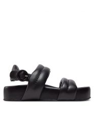 AGL Sandały Jane Soft D685004PGSOFTY0000 Czarny. Czarne sandały damskie AGL, bez wzorów, ze skóry, bez obcasa, na płaskiej podeszwie. Za 1,629.00 zł.