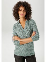 Aniston Bluzka w kolorze zielonym rozmiar: 38. Zielone bluzki damskie Aniston, bez wzorów, z wiskozy, bez kołnierzyka, bez ramiączek. Za 56.99 zł.