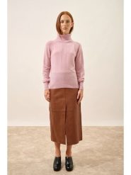 Just Cashmere Kaszmirowy golf w kolorze jasnoróżowym rozmiar: XL. Różowe golfy damskie Just Cashmere, xl, bez wzorów, z kaszmiru, bez ramiączek. Za 413.99 zł.