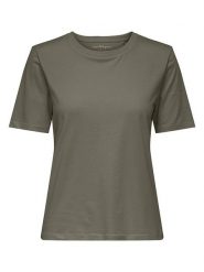 ONLY Koszulka w kolorze khaki rozmiar: M. Brązowe t-shirty damskie Only, m, bez wzorów, z bawełny, bez kołnierzyka. Za 42.67 zł.