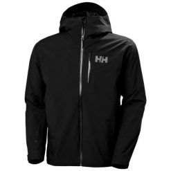 Kurtka narciarska Helly Hansen Loke 2L Shell. Czarne kurtki męskie Helly Hansen, l, bez wzorów, z poliesteru, bez kaptura, narciarskie. Za 941.50 zł.