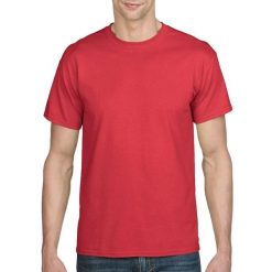 Koszulka DryBlend Unisex Dla Dorosłych. Czerwone bluzki damskie Gildan, xl, bez wzorów, sportowe, bez kołnierzyka, bez ramiączek. Za 57.99 zł.