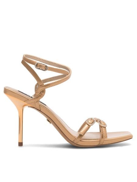 Nine West Sandały FARAZA ZL23014CC Złoty. Żółte sandały damskie Nine West, bez wzorów, ze skóry, bez obcasa, na szpilce. Za 137.99 zł.