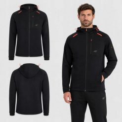 BLUZA MĘSKA ROZPINANA 4F Z KAPTUREM M2239 KOLOR CZARNY. Czarne bluzy z kapturem męskie 4f, l, z materiału. Za 147.00 zł.