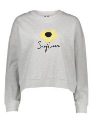 Vero Moda Bluza w kolorze szarym rozmiar: XS. Szare bluzy z nadrukiem damskie Vero Moda, xs, z bawełny. Za 65.54 zł.