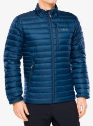 Kurtka puchowa Rab Microlight Jacket. Niebieskie kurtki męskie RAB, s, bez wzorów, z materiału, bez kaptura. Za 648.99 zł.