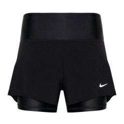 Spodenki do biegania damskie Nike Dri-Fit Swift Mid-Rise 3" 2IN1 XL. Czarne szorty damskie Nike, bez wzorów, sportowe. Za 299.99 zł.