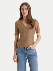 Marciano Guess T-Shirt 5RGP22 6311A Beżowy Regular Fit. Brązowe t-shirty damskie Marciano Guess, xs, z aplikacjami, z syntetyku, bez kołnierzyka. Za 529.99 zł.