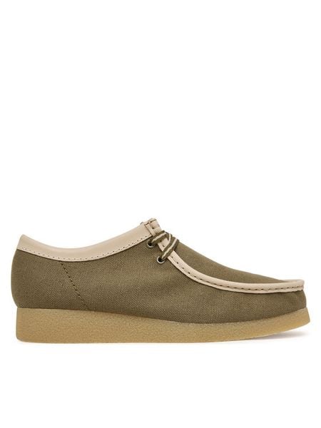 Clarks Półbuty Wallabee EVO 26186172 Zielony. Zielone półbuty męskie Clarks, ze skóry, bez zapięcia. Za 429.99 zł.