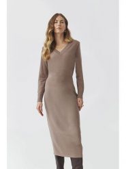TATUUM Sukienka "Jasmine" w kolorze szarobrązowym rozmiar: XXL. Brązowe sukienki damskie Tatuum, xxl, bez wzorów, bez kołnierzyka, bez ramiączek, maxi. Za 171.28 zł.
