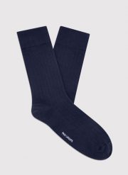 PAKO LORENTE - Gładkie granatowe skarpety w prążek. Skarpetki męskie Pako Lorente, bez wzorów. Za 39.99 zł.