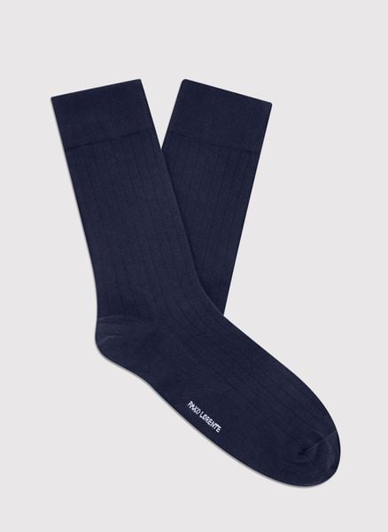 PAKO LORENTE - Gładkie granatowe skarpety w prążek. Skarpetki męskie Pako Lorente, bez wzorów. Za 39.99 zł.
