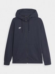 4F Bluza dresowa rozpinana z kapturem męska - granatowa M. Niebieskie bluzy z kapturem męskie 4f, m, z bawełny. Za 189.99 zł.