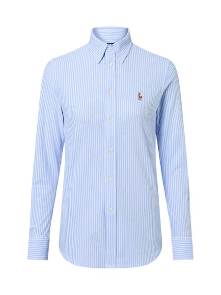 Polo Ralph Lauren Damska bluzka koszulowa Kobiety Bawełna niebieski|biały w paski, M. Białe bluzki sportowe damskie Polo Ralph Lauren, m, z bawełny, bez kołnierzyka, bez ramiączek. Za 739.95 zł.