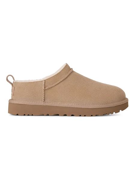 UGG Skórzane botki w kolorze beżowym rozmiar: 37. Brązowe botki damskie Ugg, bez obcasa, bez zapięcia. Za 610.62 zł.