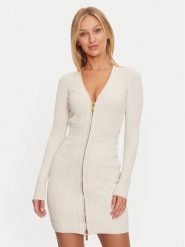 Marciano Guess Sukienka dzianinowa 4BGK91 5661Z Écru Slim Fit. Sukienki damskie Marciano Guess, z aplikacjami, z dzianiny, bez kołnierzyka, bez ramiączek. Za 579.99 zł.
