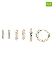 U.S. Polo Assn. Pozłacane kolczyki-kreole (3 pary) z kryształami rozmiar: onesize. Niebieskie kolczyki damskie U.S. Polo Assn., z kryształem, metalowe. Za 69.99 zł.