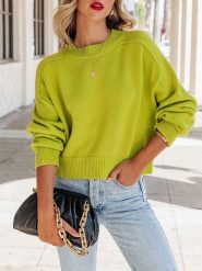 Milan Kiss Sweter w kolorze zielonym rozmiar: M. Zielone swetry klasyczne damskie Milan Kiss, m, z bawełny, bez kołnierzyka. Za 152.99 zł.