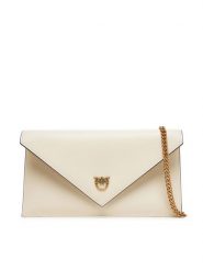PINKO Torebka Flat Purse Mini AI 25-26 PCPL 105347 A0F1 Écru. Torebki klasyczne damskie Pinko, bez wzorów, ze skóry, wizytowe, bez kołnierzyka, bez ramiączek. Za 699.99 zł.