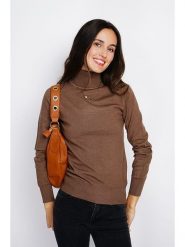 ASSUILI Golf w kolorze brązowym rozmiar: 38. Brązowe golfy damskie Assuili, bez wzorów, z kaszmiru, bez ramiączek. Za 134.85 zł.