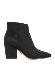 Nine West Botki CEO-ZAKIA-01 Czarny. Czarne botki damskie Nine West, z materiału, bez obcasa, na słupku, bez zapięcia. Za 269.99 zł.