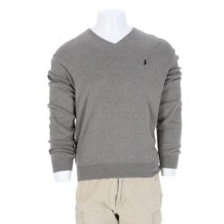 Second life - Męski szary sweter - Jak nowy. Szare swetry męskie Ralph Lauren, m, bez wzorów, bez kołnierzyka. Za 212.96 zł.