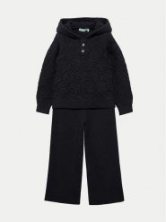 Abel & Lula Komplet sweter i spodnie materiałowe 5725 Czarny Regular Fit. Czarne spodnie dziewczęce Abel & Lula, bez wzorów, z materiału, bez kołnierzyka. Za 209.99 zł.