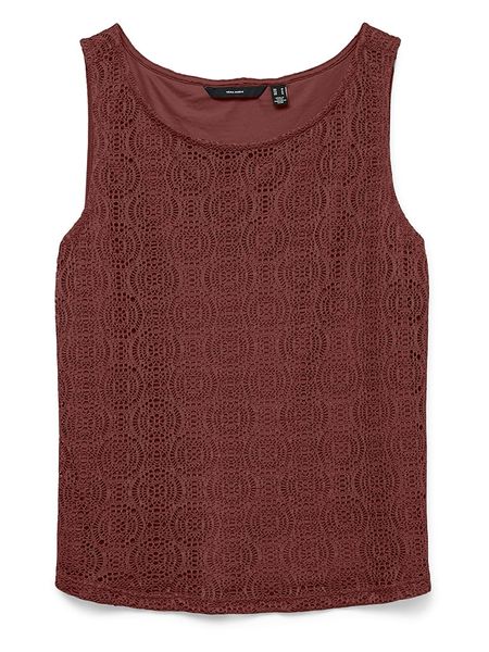 Vero Moda Top w kolorze brązowym rozmiar: L. Brązowe topy damskie Vero Moda, l, bez wzorów, bez kołnierzyka. Za 65.54 zł.