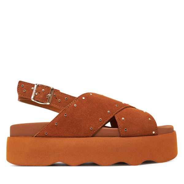 Sandały Scholl. Brązowe sandały damskie Scholl, bez wzorów, bez obcasa, na płaskiej podeszwie. Za 489.99 zł.