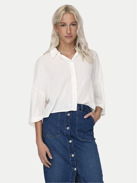 ONLY Koszula Lastrid 15307870 Biały Regular Fit. Białe koszule damskie Only, s, bez wzorów, z wiskozy, bez kołnierzyka, bez ramiączek. Za 59.99 zł.