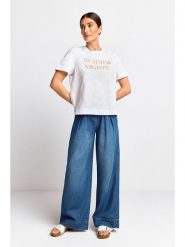 Rich & Royal Koszulka w kolorze białym rozmiar: XS. Białe bluzki damskie Rich & Royal, xs, bez wzorów, z bawełny, bez kołnierzyka, bez ramiączek. Za 65.23 zł.