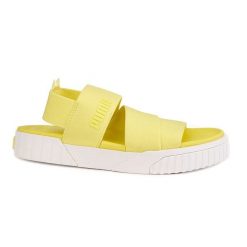 Sandały Puma Cali neonowo-żółte. Żółte sandały damskie Puma, z materiału, z okrągłym noskiem, bez zapięcia. Za 338.99 zł.