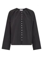 MOSS COPENHAGEN Bluzka w kolorze czarnym rozmiar: M/L. Czarne bluzki damskie MOSS COPENHAGEN, l, bez wzorów, bez kołnierzyka, bez ramiączek. Za 169.95 zł.