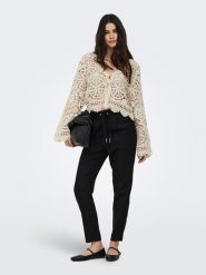 ONLY Sweter w kolorze beżowym rozmiar: L. Brązowe swetry klasyczne damskie Only, l, z bawełny, bez kołnierzyka. Za 134.95 zł.