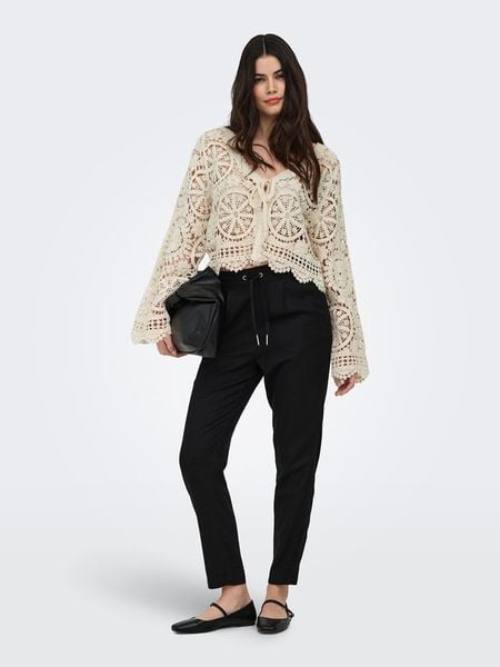 ONLY Sweter w kolorze beżowym rozmiar: L. Brązowe swetry klasyczne damskie Only, l, z bawełny, bez kołnierzyka. Za 139.95 zł.