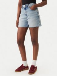 Tommy Jeans Szorty jeansowe DW0DW22694 Błękitny Straight Leg. Niebieskie szorty damskie Tommy Jeans, bez wzorów, z bawełny. Za 289.99 zł.