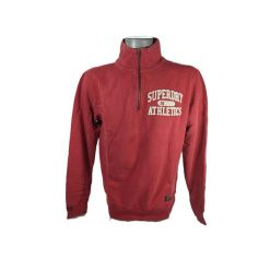 Sweter 1/2 zip Superdry Vintage Athletic. Czerwone swetry męskie Superdry., m, bez wzorów, bez kołnierzyka. W wyprzedaży za 240.00 zł.