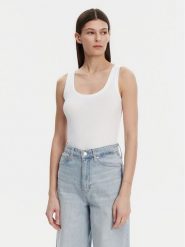 Gap Top 540670-02 Biały Slim Fit. Białe topy damskie GAP, xxs, bez wzorów, z bawełny, bez kołnierzyka. Za 69.99 zł.