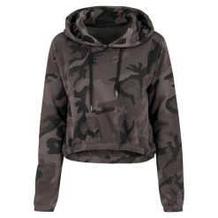 Damska Bluza Z Kapturem Camo. Zielone bluzy z kapturem damskie BUILD YOUR BRAND, m. Za 163.99 zł.