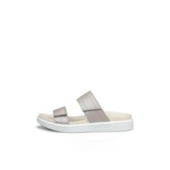Sandały damskie Ecco Slide. Brązowe sandały damskie ECCO, bez wzorów, z materiału, bez obcasa. Za 428.00 zł.